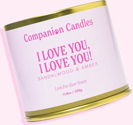 Show full view: Companion Candles I Love You, I Love You! Sandalwood & Amber Scented Pet-Friendly Candle, 11.8-oz jar slide 2 of 10