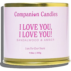 Companion Candles I Love You, I Love You! Sandalwood & Amber Scented Pet-Friendly Candle, 11.8-oz jar