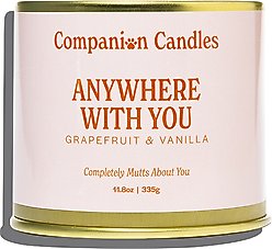 Companion Candles Anywhere with You Grapefruit & Vanilla Scented Pet-Friendly Candle, 11.8-oz jar