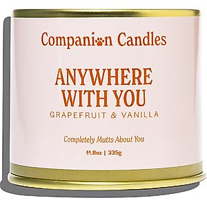 Companion Candles Anywhere with You Grapefruit & Vanilla Scented Pet-Friendly Candle, 11.8-oz jar