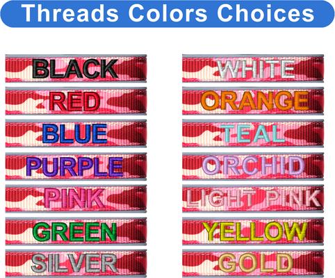 Show full view: Pawtitas Personalized Reflective Dog Collar, Camouflage Pink, Large: 15 to 25-in neck, 1-in wide slide 2 of 10