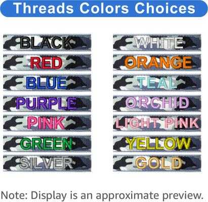 Show full view: Pawtitas Personalized Reflective Dog Collar, Camouflage Grey, Large: 15 to 25-in neck, 1-in wide slide 3 of 11