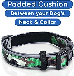 Pawtitas Personalized Reflective Dog Collar, Camouflage Green, Large: 15 to 25-in neck, 1-in wide slide 2 of 9