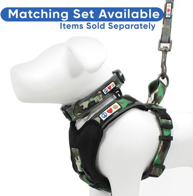 Show full view: Pawtitas Personalized Reflective Dog Collar, Camouflage Green, Large: 15 to 25-in neck, 1-in wide slide 8 of 10