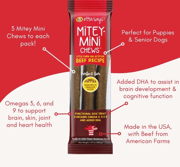 Etta Says! Mitey Mini Chews Beef Recipe Dog Treats