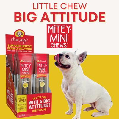 Show full view: Etta Says! Mitey Mini Chews Beef Recipe Dog Treats, 3 count slide 3 of 9