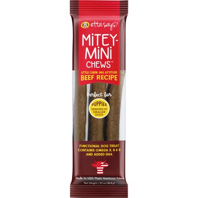Etta Says! Etta Says! Mitey Mini Chews Beef Recipe Dog Treats, 3 count