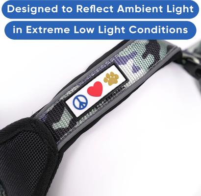 Show full view: Pawtitas Personalized Reflective Dog Harness, Grey Camo, Medium: 21 to 28-in chest slide 6 of 10