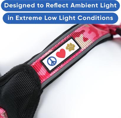 Show full view: Pawtitas Personalized Reflective Dog Harness, Pink Camo, Large: 28 to 35-in chest slide 6 of 10