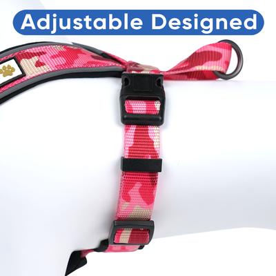 Show full view: Pawtitas Personalized Reflective Dog Harness, Pink Camo, Large: 28 to 35-in chest slide 5 of 10
