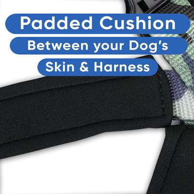 Show full view: Pawtitas Personalized Reflective Dog Harness, Grey Camo, Medium: 21 to 28-in chest slide 7 of 10