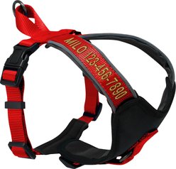 Pawtitas Personalized Reflective Dog Harness, Red, Large: 28 to 35-in chest