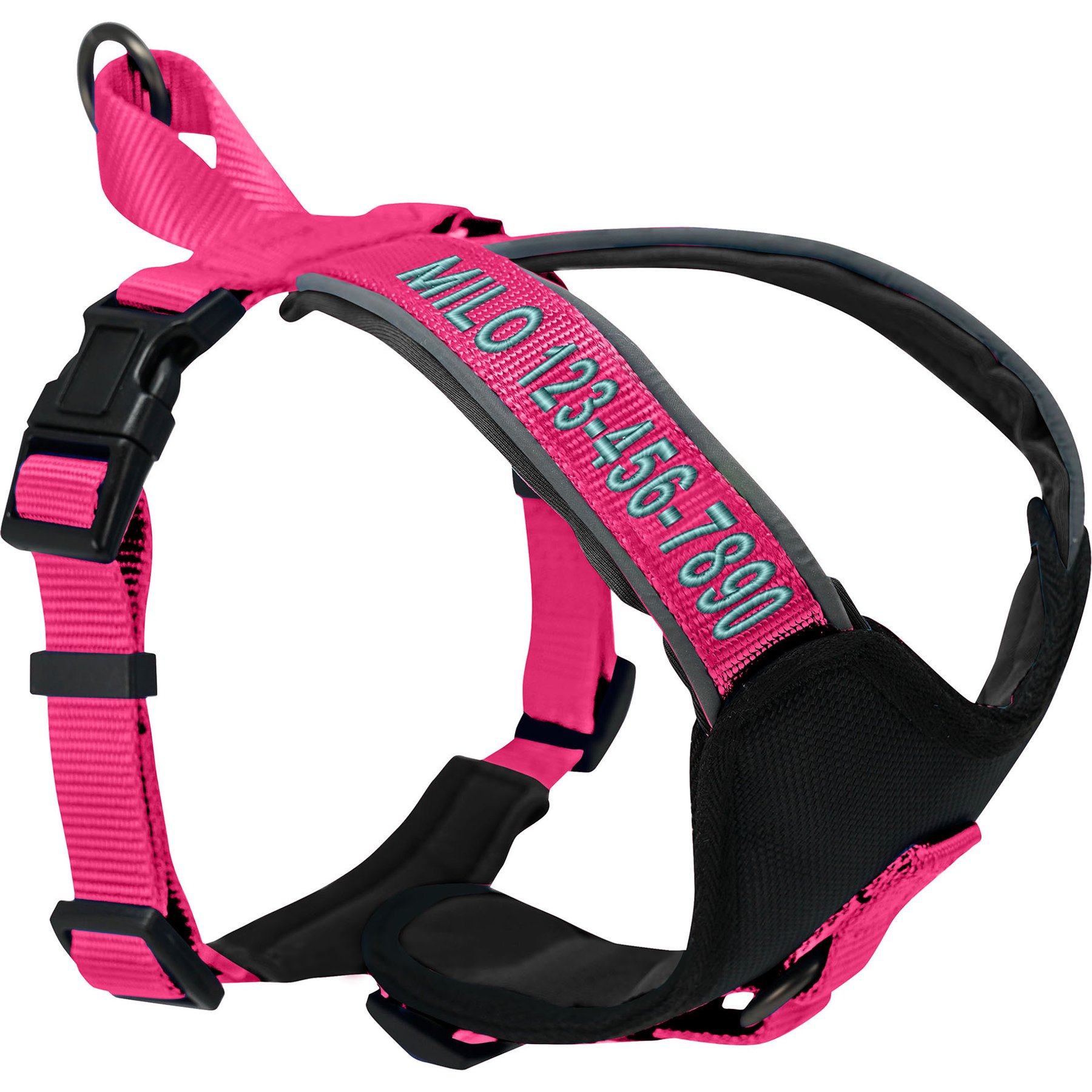 Pawtitas Personalized Reflective Dog Harness, Pink, Small: 16 to 20-in chest