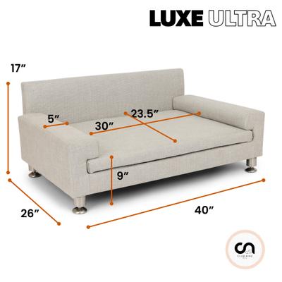 Show full view: Club Nine Pets Luxe Orthopedic Furniture Style Sofa Dog Bed, Linen Silver, Large slide 9 of 10