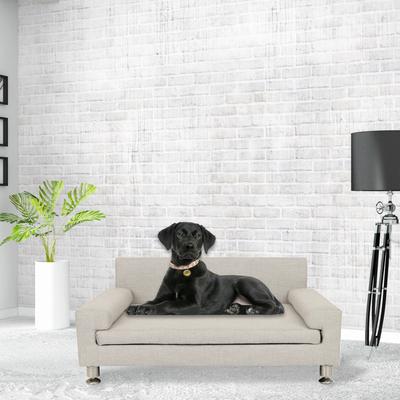 Show full view: Club Nine Pets Luxe Orthopedic Furniture Style Sofa Dog Bed, Linen Silver, Large slide 7 of 10