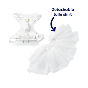 Frisco Wedding Rosette Removable Dress Skirt Dog Harness, M: 19 to 23-in chest