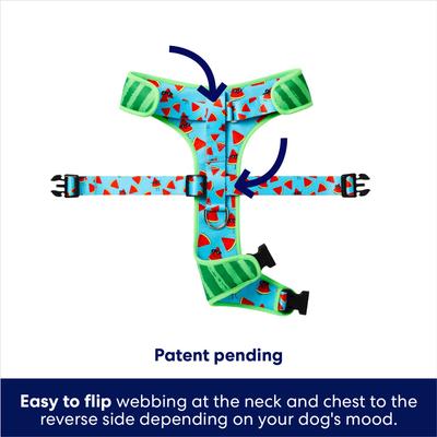 Show full view: Frisco Reversible Summer Watermelon Print Dog Harness (Patent Pending), XXL/XXXL: 32 to 42-in chest slide 4 of 10