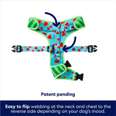 Show full view: Frisco Reversible Summer Watermelon Print Dog Harness (Patent Pending), L/XL: 23 to 32-in chest slide 4 of 10