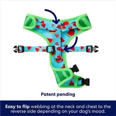 Show full view: Frisco Reversible Summer Watermelon Print Dog Harness (Patent Pending), S: 15 to 19-in chest slide 5 of 11
