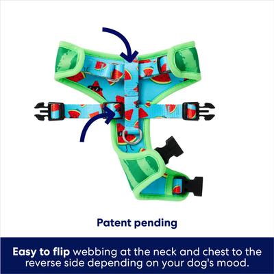 Show full view: Frisco Reversible Summer Watermelon Print Dog Harness (Patent Pending), XS: 11 to 15-in chest slide 4 of 10