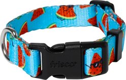 Frisco Watermelon Print Summer Dog Collar, Watermelon, XS: 8 to 12-in neck, 5/8-in wide