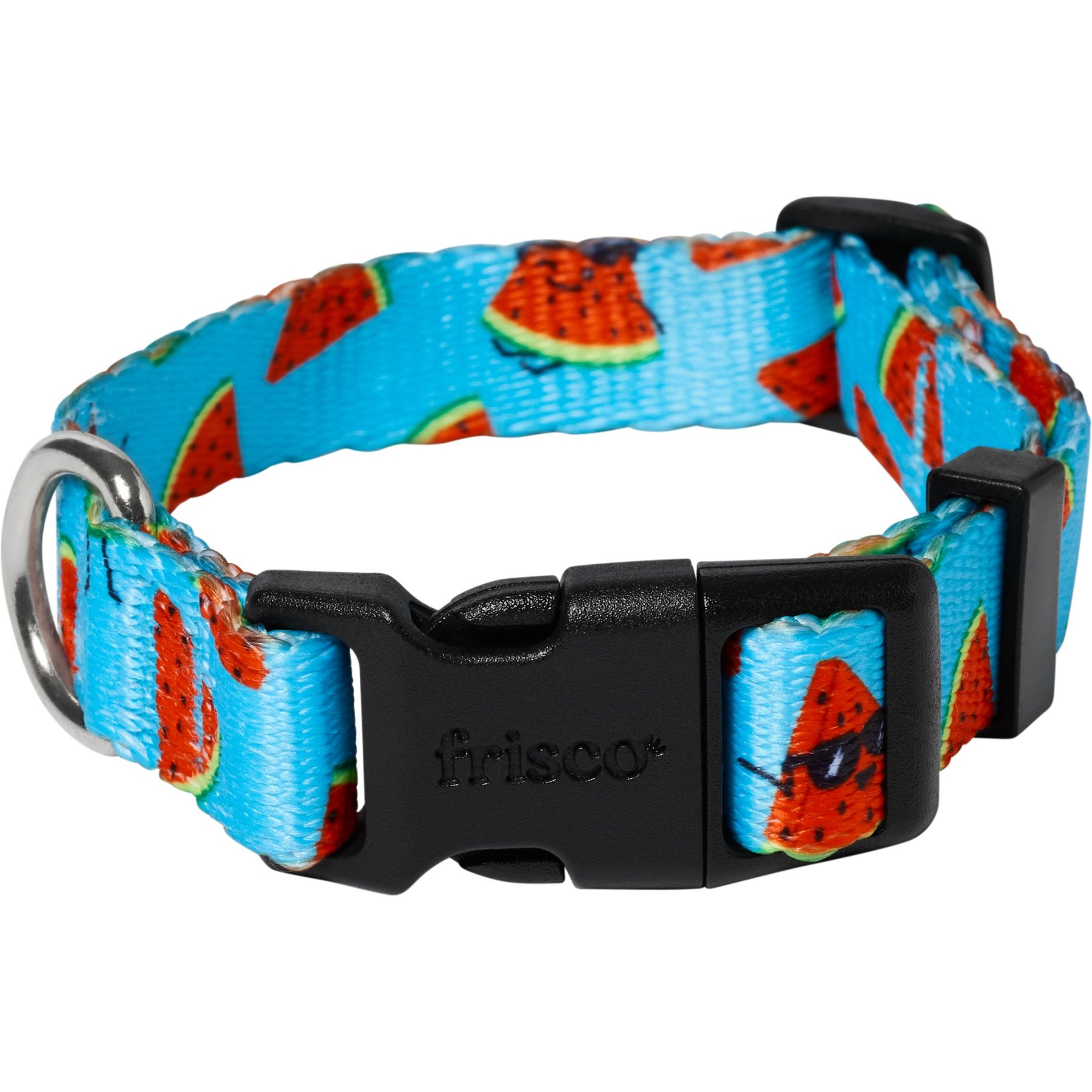 Frisco Watermelon Print Summer Dog Collar, Watermelon, XS: 8 to 12-in neck, 5/8-in wide