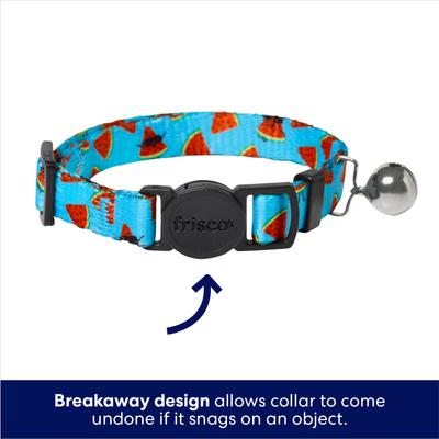 Show full view: Frisco Summer Watermelon Print Breakaway Cat Collar, 8 to 12-in neck, 3/8-in wide slide 5 of 10