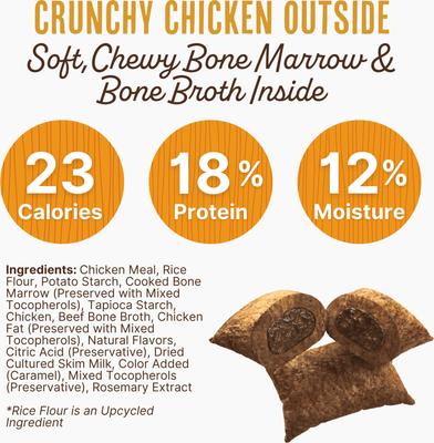 Show full view: Waggin' Train High Protein Chicken Pockets with Bone Marrow & Bone Broth Wheat-Free Dog Treat, 36-oz pouch slide 4 of 7