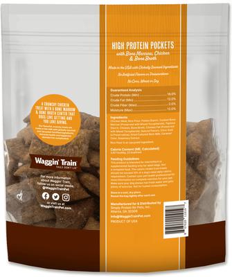 Show full view: Waggin' Train High Protein Chicken Pockets with Bone Marrow & Bone Broth Wheat-Free Dog Treat, 36-oz pouch slide 3 of 7