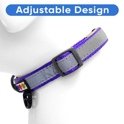 Show full view: Pawtitas Personalized Reflective Dog Collar, Purple, Medium: 13 to 22-in neck, 3/4-in wide slide 6 of 10