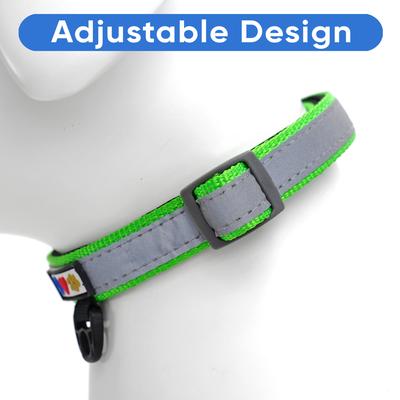 Show full view: Pawtitas Personalized Reflective Dog Collar, Green, Large: 15 to 25-in neck, 1-in wide slide 6 of 10