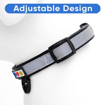 Show full view: Pawtitas Personalized Reflective Dog Collar, Black, Medium: 13 to 22-in neck, 3/4-in wide slide 6 of 10