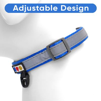 Show full view: Pawtitas Personalized Reflective Dog Collar, Blue, Large: 15 to 25-in neck, 1-in wide slide 6 of 10