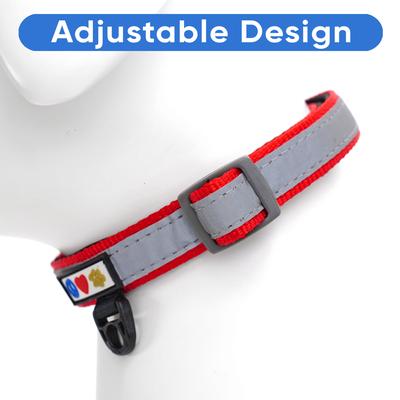 Show full view: Pawtitas Personalized Reflective Dog Collar, Red, Large: 15 to 25-in neck, 1-in wide slide 6 of 10