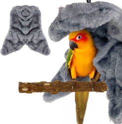 KNUTI Bird Corner Fleece Bird Blanket, Gray, Medium: 6-in