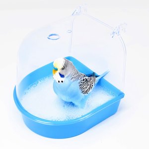 KNUTI Cage Bird Bath, Blue, 5.5-in