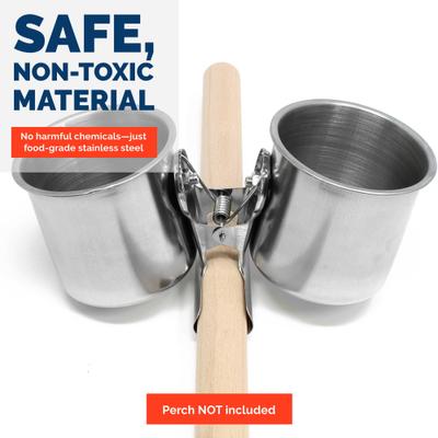 Show full view: KNUTI Bird Feeding Cups with Clamp, Sliver, 6.5-in slide 4 of 7