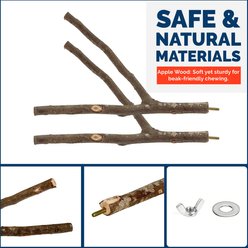 KNUTI 5 Piece Natural Wood Bird Perch, 8-in slide 2 of 7