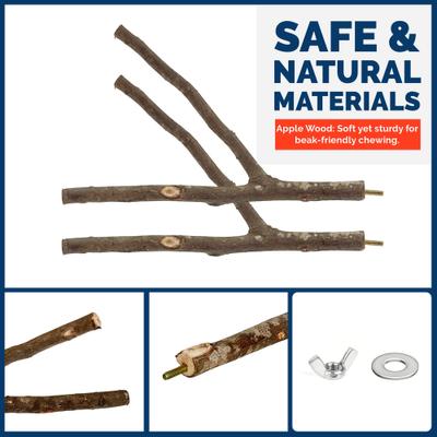 Show full view: KNUTI 5 Piece Natural Wood Bird Perch, 8-in slide 6 of 8