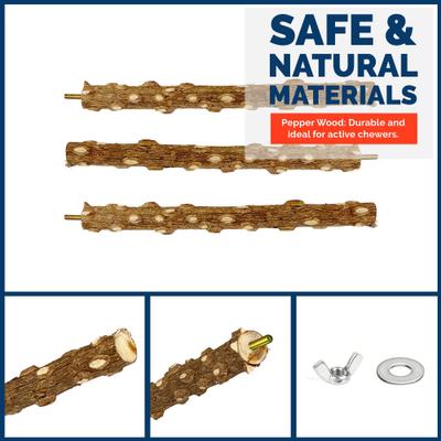 Show full view: KNUTI 5 Piece Natural Wood Bird Perch, 8-in slide 5 of 8