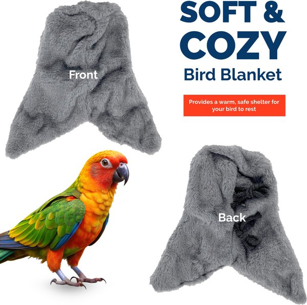 KNUTI Bird Corner Fleece Bird Blanket, Gray