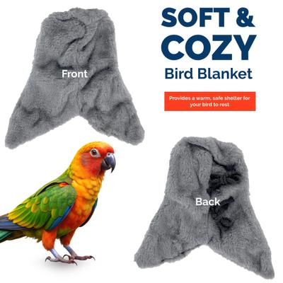 Show full view: KNUTI Bird Corner Fleece Bird Blanket, Gray, Medium: 6-in slide 2 of 8
