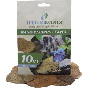 HydrOasis Catappa Leaves Nano Fish Plant, 10 count