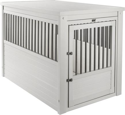 Show full view: New Age Pet ecoFLEX Single Door Furniture Style Dog Crate & End Table, Antique White, 42 inch slide 6 of 14