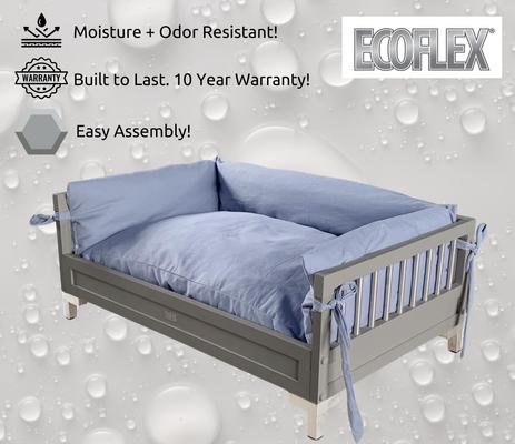 Show full view: New Age Pet ecoFLEX Manhattan Raised Dog & Cat Bed with Cushion, Gray, X-Large slide 9 of 11