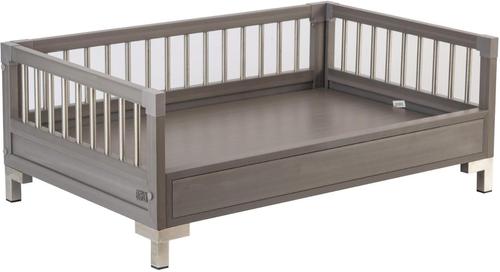 Show full view: New Age Pet ecoFLEX Manhattan Raised Dog & Cat Bed with Cushion, Gray, X-Large slide 7 of 11