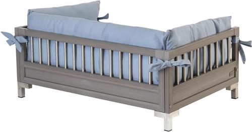 Show full view: New Age Pet ecoFLEX Manhattan Raised Dog & Cat Bed with Cushion, Gray, X-Large slide 4 of 11