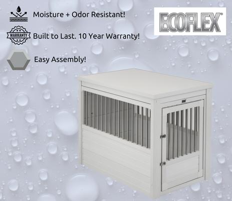 Show full view: New Age Pet ecoFLEX Single Door Furniture Style Dog Crate & End Table, Antique White, 42 inch slide 9 of 14