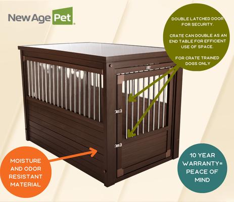 Show full view: New Age Pet ecoFLEX Single Door Furniture Style Dog Crate & End Table, Russet, 42 inch slide 9 of 13
