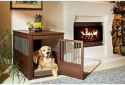 New Age Pet ecoFLEX Single Door Furniture Style Dog Crate & End Table, Russet, 42 inch